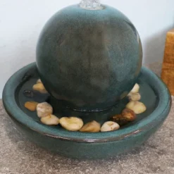 Sunnydaze Decor Sunnydaze Indoor Home Decorative Smooth Glazed Ceramic Orb Tabletop Water Fountain Feature - 7" - Green -Northlight Shop GUEST 0294233d 27d4 4d42 b9b8 04bb22fccc7d