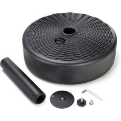 Rattan Design Resin Fillable Umbrella Base Black - Backyard Expressions -Northlight Shop GUEST 033e241e d11d 4e96 bfd8 6c7dc6a3ad22