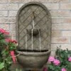 Sunnydaze Decor Sunnydaze 26"H Solar-Powered With Battery Pack Polystone Messina Outdoor Wall-Mount Water Fountain