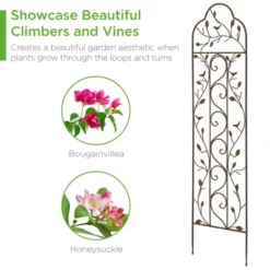 Best Choice Products Set Of 2 60x15in Iron Arched Garden Trellis Fence Panel W/ Branches, Birds For Climbing Plants -Northlight Shop GUEST 04d04023 35e4 4187 9291 211afa56bcaf