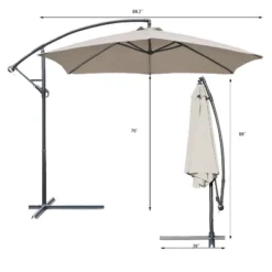 10' X 10' Outdoor Hanging Offset Cantilever Patio Umbrella With Easy Tilt - Devoko -Northlight Shop GUEST 04d3d71b 902e 4448 9bdb 50db06b2d0af