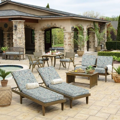 18" X 46" ProFoam Outdoor Bench Cushion - Pistachio Botanical - Arden Selections 4 18" X 46" ProFoam Outdoor Bench Cushion - Pistachio Botanical - Arden Selections - Image 4