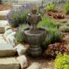 Nature Spring 2-Tier Lion Head Urn-Style Outdoor Polyresin Fountain With Pump
