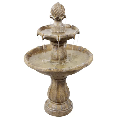 Sunnydaze Decor Sunnydaze Outdoor 2-Tier Solar Powered Water Fountain With Battery Backup And Submersible Pump - 35" 9 Sunnydaze Decor Sunnydaze Outdoor 2-Tier Solar Powered Water Fountain With Battery Backup And Submersible Pump - 35" - Image 9