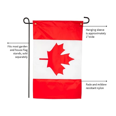 Evergreen Canada Garden Applique Flag 12.5 X 18 Inches Indoor Outdoor Decor 2 Evergreen Canada Garden Applique Flag 12.5 X 18 Inches Indoor Outdoor Decor - Image 2