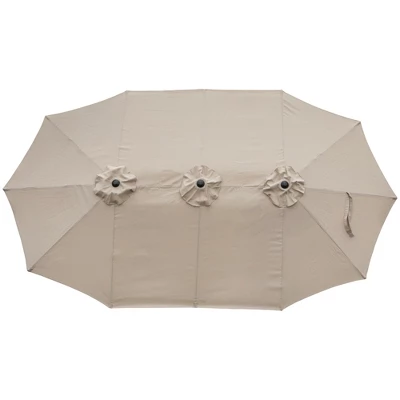 Northlight 15' Outdoor Patio Market Umbrella With Hand Crank, Beige 1 Northlight 15' Outdoor Patio Market Umbrella With Hand Crank, Beige