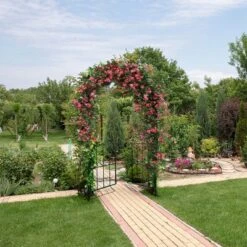 Costway Garden Arch Arbor Trellis With Gate 7.5 Ft Patio Archway Pergola For Wedding -Northlight Shop GUEST 0c890e14 7a7e 481b 831b caf9f5e8ef0a