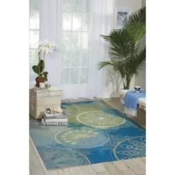 Nourison Home & Garden Blue Indoor/Outdoor Area Rug RS092