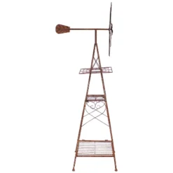 Sunnydaze Decor Sunnydaze Rustic Windmill Metal Outdoor Garden Statue With Tiers - 51" H - Brown/Copper -Northlight Shop GUEST 0d924ff3 8569 474a b56c a6507aea0b8f