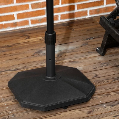 Outsunny 48lbs Patio Umbrella Base, Concrete, 18" Outdoor Umbrella Stand Holder For Parasol Poles 1.25", 1.34", And 1.5" Dia, Black 1 Outsunny 48lbs Patio Umbrella Base, Concrete, 18" Outdoor Umbrella Stand Holder For Parasol Poles 1.25", 1.34", And 1.5" Dia, Black