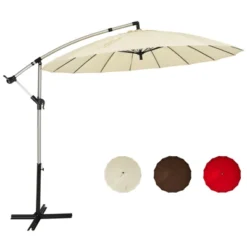 Tangkula 10 FT Patio Offset Hanging Market Umbrella Cantilever Outdoor Umbrella W/Crank & Cross Base -Northlight Shop GUEST 0fe99c8d cb24 4900 9097 1d60c330becf