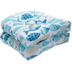 19"x19" Hooked Nautical 2pc Outdoor Seat Cushion Set - Pillow Perfect 8 19"x19" Hooked Nautical 2pc Outdoor Seat Cushion Set - Pillow Perfect -Northlight Shop GUEST 110e90d9 df39 4183 914c 3349a8199ef2