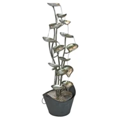 Design Toscano Rain Forest Leaves Cascading Metal Fountain - Silver -Northlight Shop GUEST 14953d6c 0321 47d6 a495 719a55fc134c