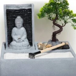Buddha Bonsai Garden Tabletop Fountain With LED Light - Alpine Corporation -Northlight Shop GUEST 149690e1 3303 4f97 9bdb e9f0d814a4a9