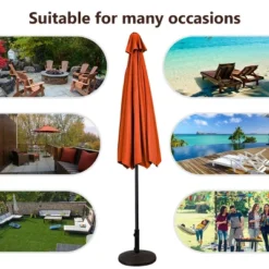 Costway 9FT Patio Umbrella Patio Market Steel Tilt W/ Crank Outdoor Yard Garden Orange -Northlight Shop GUEST 1581a742 ae3c 41c9 ac5d 31a2e531b9f5 1