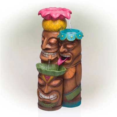 35" 3-Tier Tiki Fountain - Alpine Corporation 6 35" 3-Tier Tiki Fountain - Alpine Corporation - Image 6