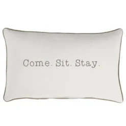 Indoor/Outdoor Come. Sit. Stay. Embroidered Lumbar Throw Pillow - Sorra Home -Northlight Shop GUEST 16d8c6db 3dd6 4ca7 a9b1 f2f04839dc90