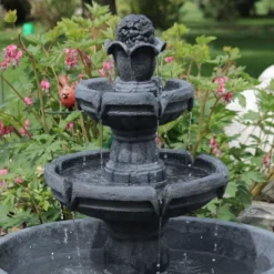 Sunnydaze Decor Sunnydaze 34"H Electric Polyresin 3-Tier Budding Fruition Outdoor Water Fountain -Northlight Shop GUEST 1763a88b 2f1e 40e6 897c 3724ba4a66d1