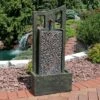 Sunnydaze Decor Sunnydaze 39"H Electric Polyresin And Fiberglass Modern Road Column Outdoor Water Fountain With LED Lights