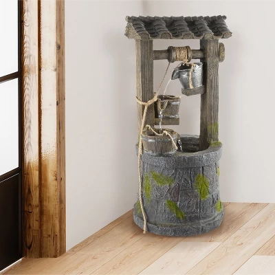 Nature Spring 4-Tier Wishing Well Outdoor Fountain With Cascading Waterfall - 32.5" 3 Nature Spring 4-Tier Wishing Well Outdoor Fountain With Cascading Waterfall - 32.5" - Image 3