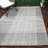 7' X 10' Plaid Outdoor Rug Gray - Project 62™