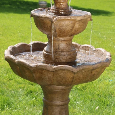 Sunnydaze Decor Sunnydaze 38"H Electric Resin 2-Tier Blooming Flower Outdoor Water Feature 6 Sunnydaze Decor Sunnydaze 38"H Electric Resin 2-Tier Blooming Flower Outdoor Water Feature - Image 6