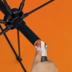 9' X 9' Aluminum Market Patio Umbrella With Crank Lift And Push Button Tilt Tuscan - Astella -Northlight Shop GUEST 1d04e3ea f185 4293 a4d1 2d052320a8fd