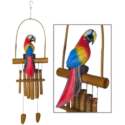 Woodstock Wind Chimes Asli Arts® Collection, Parrot Bamboo Chime, 36'' Wind Chime CPA437 2 Woodstock Wind Chimes Asli Arts® Collection, Parrot Bamboo Chime, 36'' Wind Chime CPA437 - Image 2