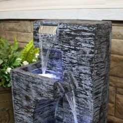 Sunnydaze Decor Sunnydaze 32"H Electric Polyresin Cascading Tower Tiered Outdoor Water Fountain With LED Lights -Northlight Shop GUEST 1e48efa3 4675 4c96 b8a2 9b510068a1e4