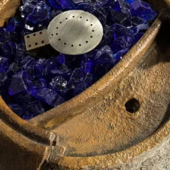 Teamson Home Outdoor 22 Inch Water Fountain Pot With Fire Pit And Fire Glass, Brown -Northlight Shop GUEST 1f3984c6 c3a8 49d6 97e0 6ada9fbe544f