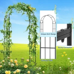 Costway Garden Arch Arbor Trellis Pergola 7.5 Ft Metal Archway For Climbing Plants Party -Northlight Shop GUEST 204094d9 9147 4e25 abb4 59aa04c166ce