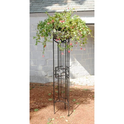70" Tall Iron Squares-on-Squares Pylon Trellis Graphite Powder Coat Finish - Achla Designs 1 70" Tall Iron Squares-on-Squares Pylon Trellis Graphite Powder Coat Finish - Achla Designs