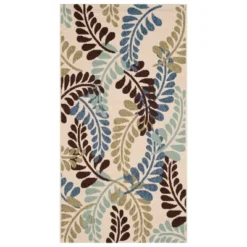 Nathan Indoor/Outdoor Rug Cream/Aqua - Safavieh -Northlight Shop GUEST 2140d64a 0b16 42ac aa76 2c721a776861