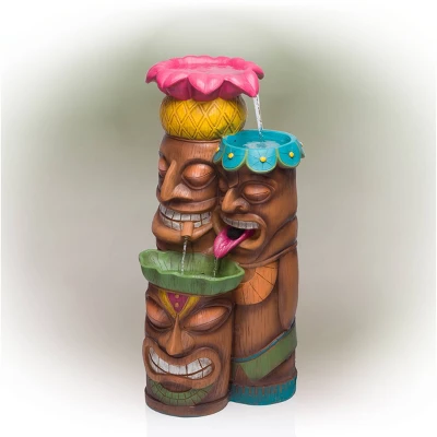 35" 3-Tier Tiki Fountain - Alpine Corporation 2 35" 3-Tier Tiki Fountain - Alpine Corporation - Image 2