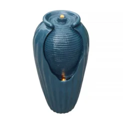 Teamson Home 32" Outdoor LED Modern Vase Water Fountain With LED, Teal Blue -Northlight Shop GUEST 2158a507 4fc9 4017 a4d2 4e9ce1c56d35