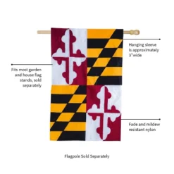 Evergreen Flag Maryland State Flag House Applique Flag