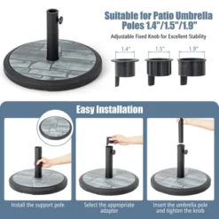 Costway 19'' Patio 35 LBS Round Umbrella Base Stand Holder 1.4''-1.9'' Market Table Outdoor -Northlight Shop GUEST 23ef0602 6d83 4535 8a3e 6dbd59299dda