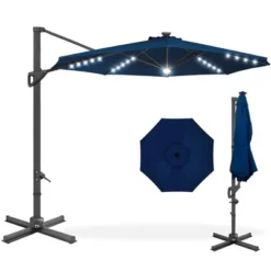 Best Choice Products 10ft 360-Degree Solar LED Cantilever Patio Umbrella, Outdoor Hanging Shade W/ Lights -Northlight Shop GUEST 2435f912 dded 4465 a59e 472b4675da7e