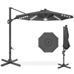 Best Choice Products 10ft 360-Degree Solar LED Cantilever Patio Umbrella, Outdoor Hanging Shade W/ Lights -Northlight Shop GUEST 24727feb 2d05 4fc5 a3d8 e865d71ef074