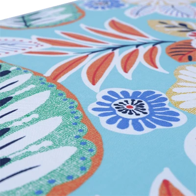 2pc 19" X 19" Outdoor/Indoor Seat Cushion Marlow Aqua Blue - Pillow Perfect 2 2pc 19" X 19" Outdoor/Indoor Seat Cushion Marlow Aqua Blue - Pillow Perfect - Image 2