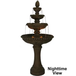 Sunnydaze Decor Sunnydaze 65"H Electric Resin And Concrete 4-Tier Eggshell Edge Outdoor Water Fountain With LED Lights 17 Sunnydaze Decor Sunnydaze 65"H Electric Resin And Concrete 4-Tier Eggshell Edge Outdoor Water Fountain With LED Lights -Northlight Shop GUEST 259808f9 3085 4e93 9b3d 7097e1046a2a