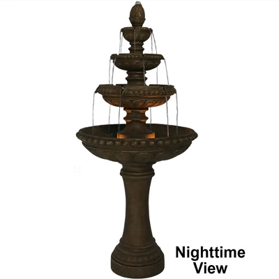 Sunnydaze Decor Sunnydaze 65"H Electric Resin And Concrete 4-Tier Eggshell Edge Outdoor Water Fountain With LED Lights 9 Sunnydaze Decor Sunnydaze 65"H Electric Resin And Concrete 4-Tier Eggshell Edge Outdoor Water Fountain With LED Lights - Image 9