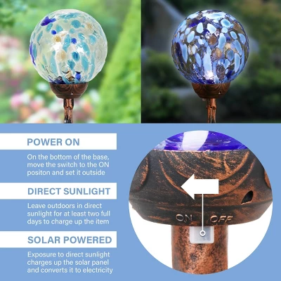 31" Solar Pearlized Glass Honeycomb Finial Resin Garden Stake Bronze - Exhart 3 31" Solar Pearlized Glass Honeycomb Finial Resin Garden Stake Bronze - Exhart - Image 3