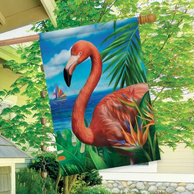 Flamingo Paradise Summer House Flag Nautical 28" X 40" Briarwood Lane 2 Flamingo Paradise Summer House Flag Nautical 28" X 40" Briarwood Lane - Image 2