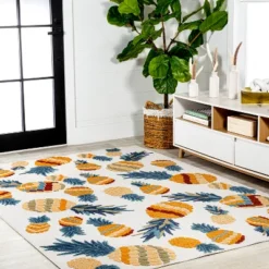 Ananas Bold Pineapple High-Low Indoor/Outdoor Area Rug - JONATHAN Y -Northlight Shop GUEST 290042d0 3f67 47fc ab1b 3a94d0cf972d