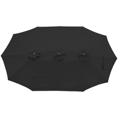 Northlight 15' Outdoor Patio Market Umbrella With Hand Crank, Black 1 Northlight 15' Outdoor Patio Market Umbrella With Hand Crank, Black