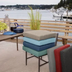 Arden Selections 21" X 21" Oceantex Outdoor Seat Cushion Nautical Red -Northlight Shop GUEST 2b7d9075 15b6 455a bd2d 768bcaa3a8db