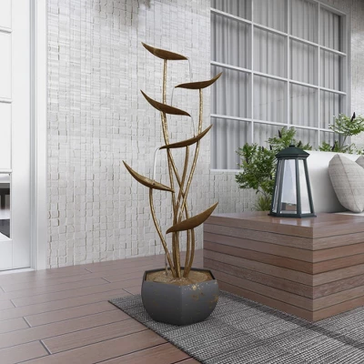 43" Metal Rustic Fountain Gold - Olivia & May 20 43" Metal Rustic Fountain Gold - Olivia & May - Image 20