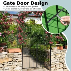 Costway Garden Arch Arbor Trellis With Gate 7.5 Ft Patio Archway Pergola For Wedding -Northlight Shop GUEST 2ccd477e 0cef 4d64 97aa c8a168b892f3