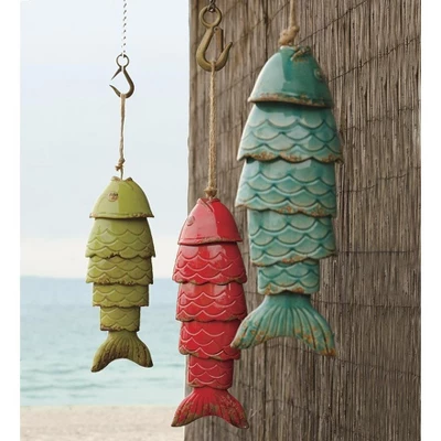 Wind & Weather Colored Porcelain Koi Fish Wind Chime 1 Wind & Weather Colored Porcelain Koi Fish Wind Chime
